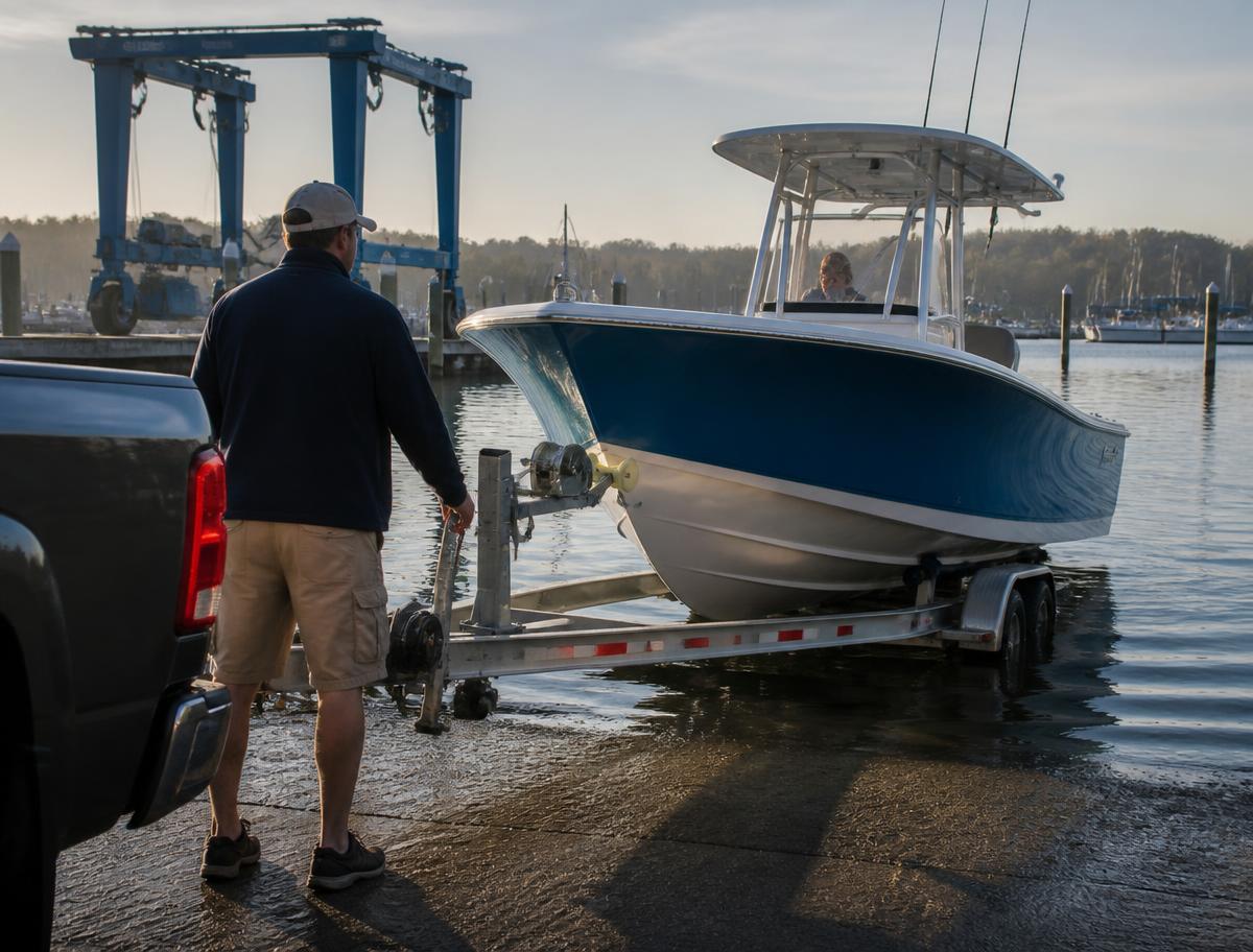 Boat transport stage: pickup