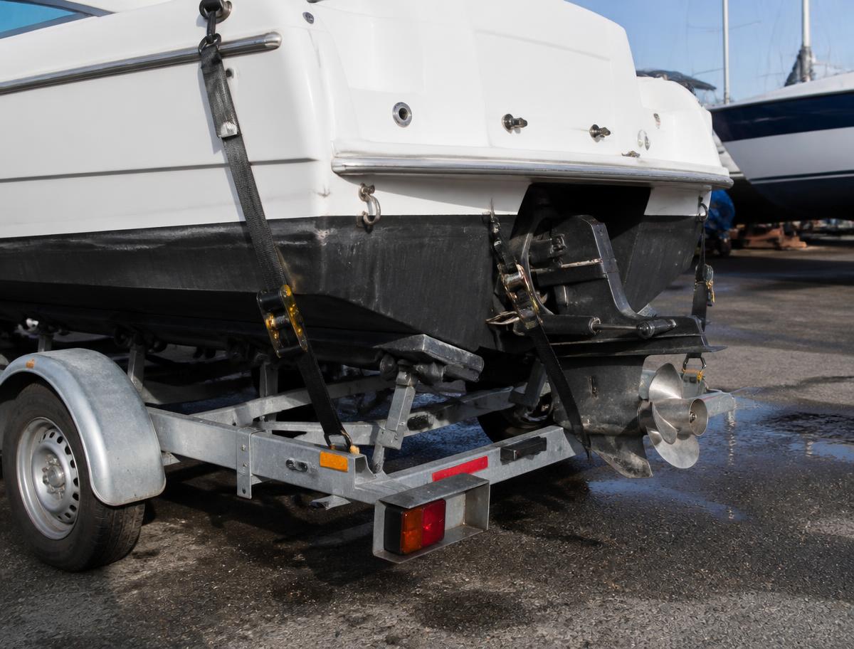 Boat transport stage: loaded & secured